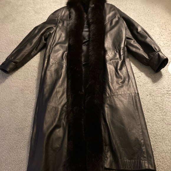 Damselle Jackets & Blazers - Woman’s genuine leather with fur coat